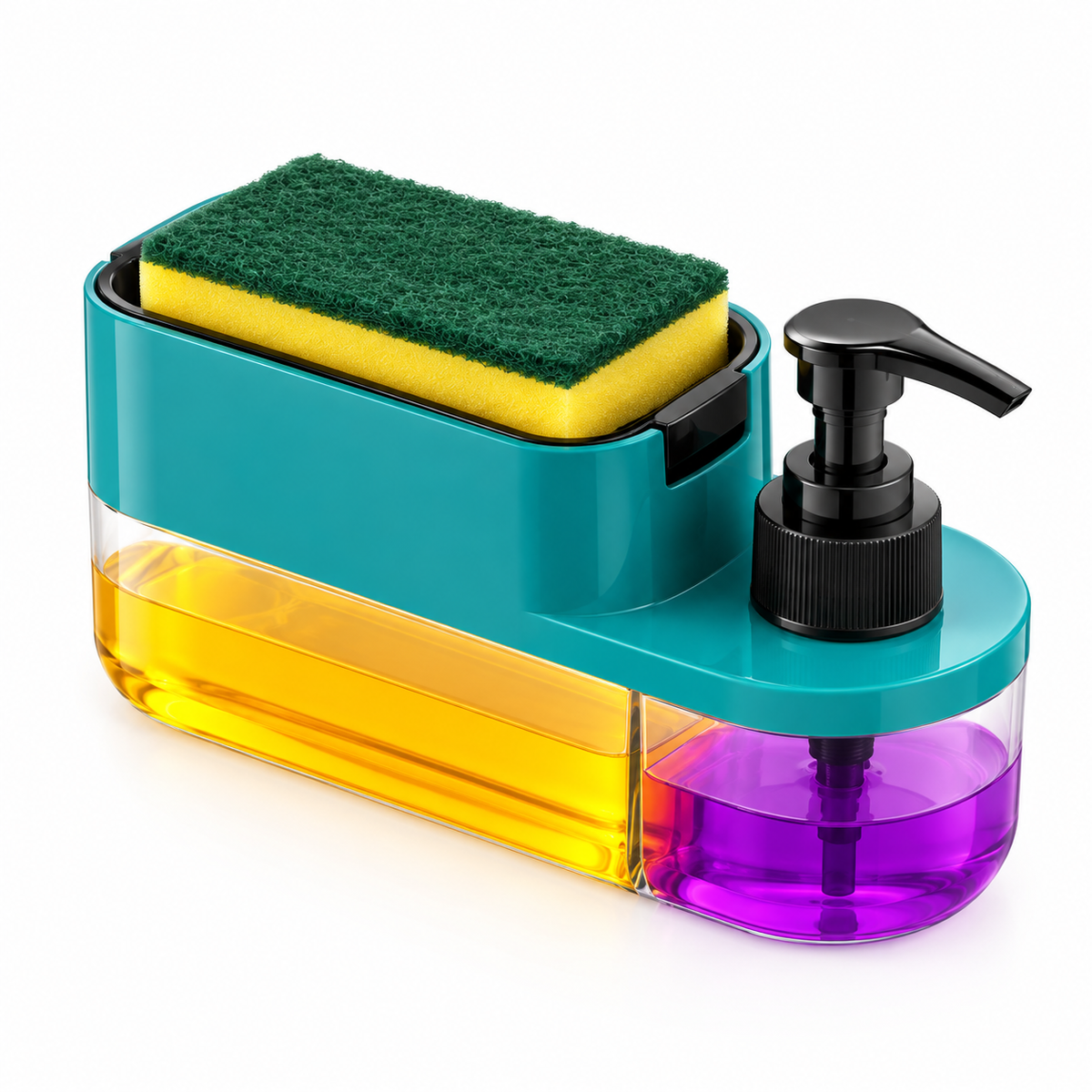 3-in-1 Dish Scrubber & Soap Dispenser