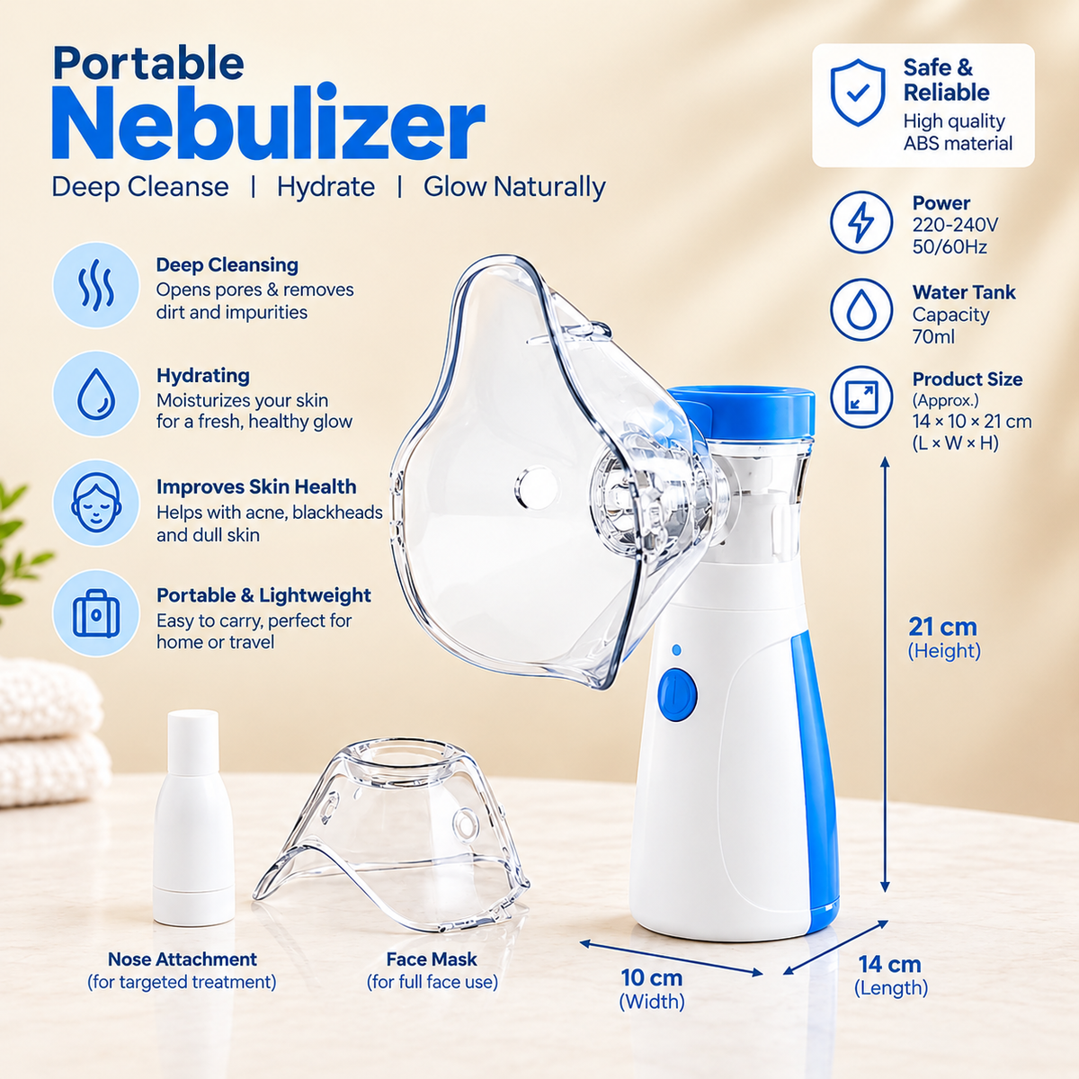 Portable Nebulizer Machine with Face Mask