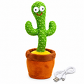 Dancing Cactus Plush Toy – Singing, Talking & Dancing Interactive Cactus Toy with USB Cable for Kids